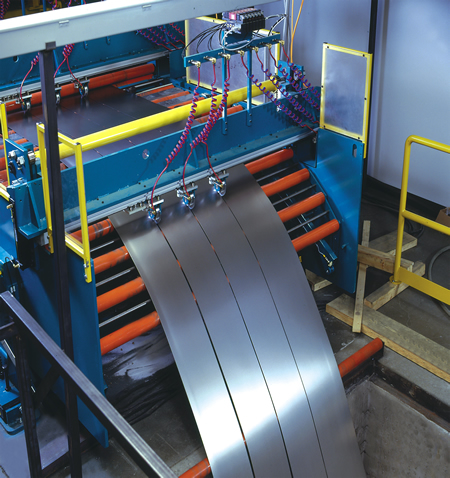 The slitting system is designed for use as a spin-down line to convert master coils into smaller coils. Our slitting system can be modified at a later date to be a Combination Multi-Blanking and Recoiling Line with the addition of a shear, stacker and bridge table.