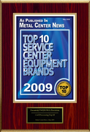 Iowa Precision was awarded the Top 10 award for coil metal processing