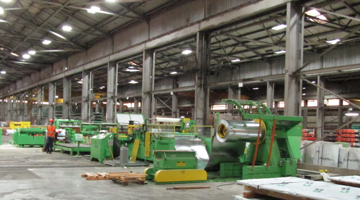 SLEAR, SLEAR-1, SLEAR-I, SLEER, multi-blanking, multi-blanking system, mbl, slitting, slitter, slitter arbor, slitter blades, slitter blade access door, edge trimmer, edge trim, edge trim rewinder, edge trim winder, cut-to-length, CTL, stock reel, uncoiler, drop-in uncoiler, multi-coil uncoiler, coil reel, payoff reel, motorized uncoiler, powered uncoiler, coil car, coil loading car, coil loading & storage car, straightener, powered stock straightener, stock straightener, metal coil straightener, peeler table, peeler/threader table, peeler blade, flying shear, flying cutoff, cutoff shear, motorized flying shear, traveling shear, close tolerance, close tolerance package, computerized control, touchscreen, touchscreen HMI, autostacker, stacker, drop stacker, air stacker, air cushion, air blower, surface-critical stacker, pre-paint stacker, sheet stacker, separator plates, separators, multi-blank stacker, lift table, stack table, runout conveyor, roller conveyor, stack conveyor, recoiler, coiler, rewinder, tension stand, tension rolls, tension arm, separators, separator plates, tension recoiling, turnstile, 1 arm turnstile, recoiler turnstile, down layer, coil downlayer, bridge table, recoiler table, looping table, stock table